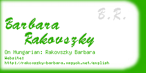 barbara rakovszky business card